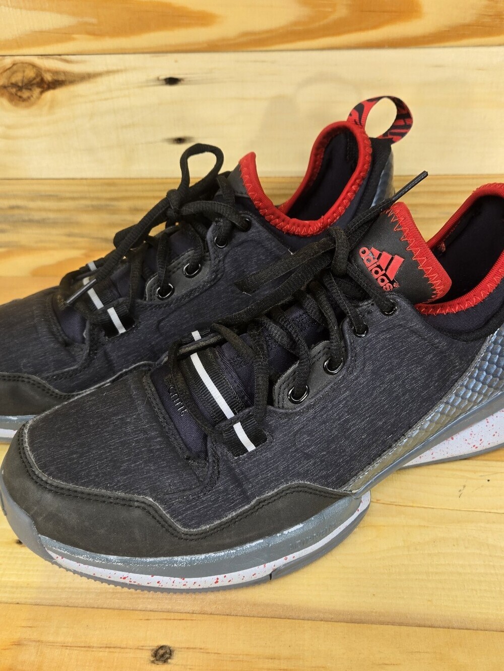 Adidas Dame Damion Lillard Basketball NBA Techfit Townbiz mens 8 black red hoops